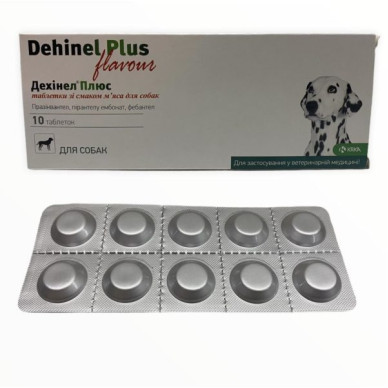 Dehinel Plus Flavour – Antiparazitar Intern pentru Câini – 10 Comprimate